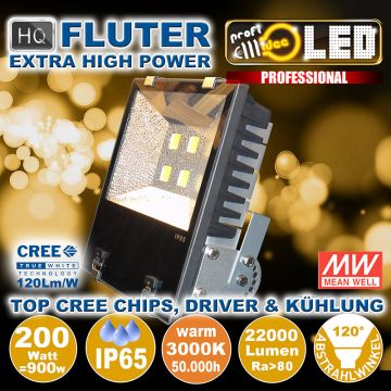  99103 - 200W=900W LED HQ Fluter 22000Lm 120 3000K warm IP65  681.83USD - 757.57USD  