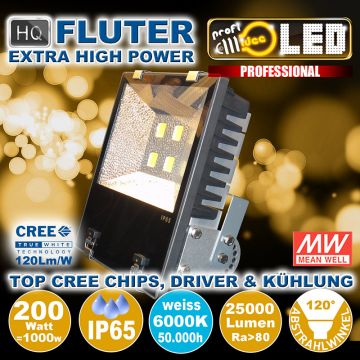  99104 - 200W=1000W LED HQ Fluter 25000Lm 120 6000K weiss IP65  530.42GBP - 589.35GBP  
