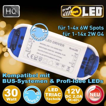  99081 - 30W LED Trafo Driver DIMMBAR fr 1-4x 6w Spots  28.82USD - 32.01USD  