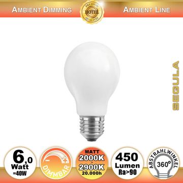  50247 - 6W=40W LED Ambient Dimming Glhfadenbirne matt E27 450Lm 360 Ra>90 2000K-2900K  4324.29JPY - 4805.72JPY  