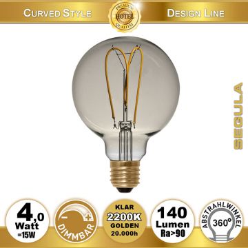  50541 - 4W=15W LED Globe 125 Curved Golden E27 140Lm 2200K dimmbar  19.96GBP - 21.01GBP  