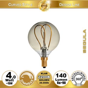 50523 - 4W=15W LED Globe 80 Curved Golden E14 140Lm 2200K dimmbar  16.01GBP - 16.86GBP  